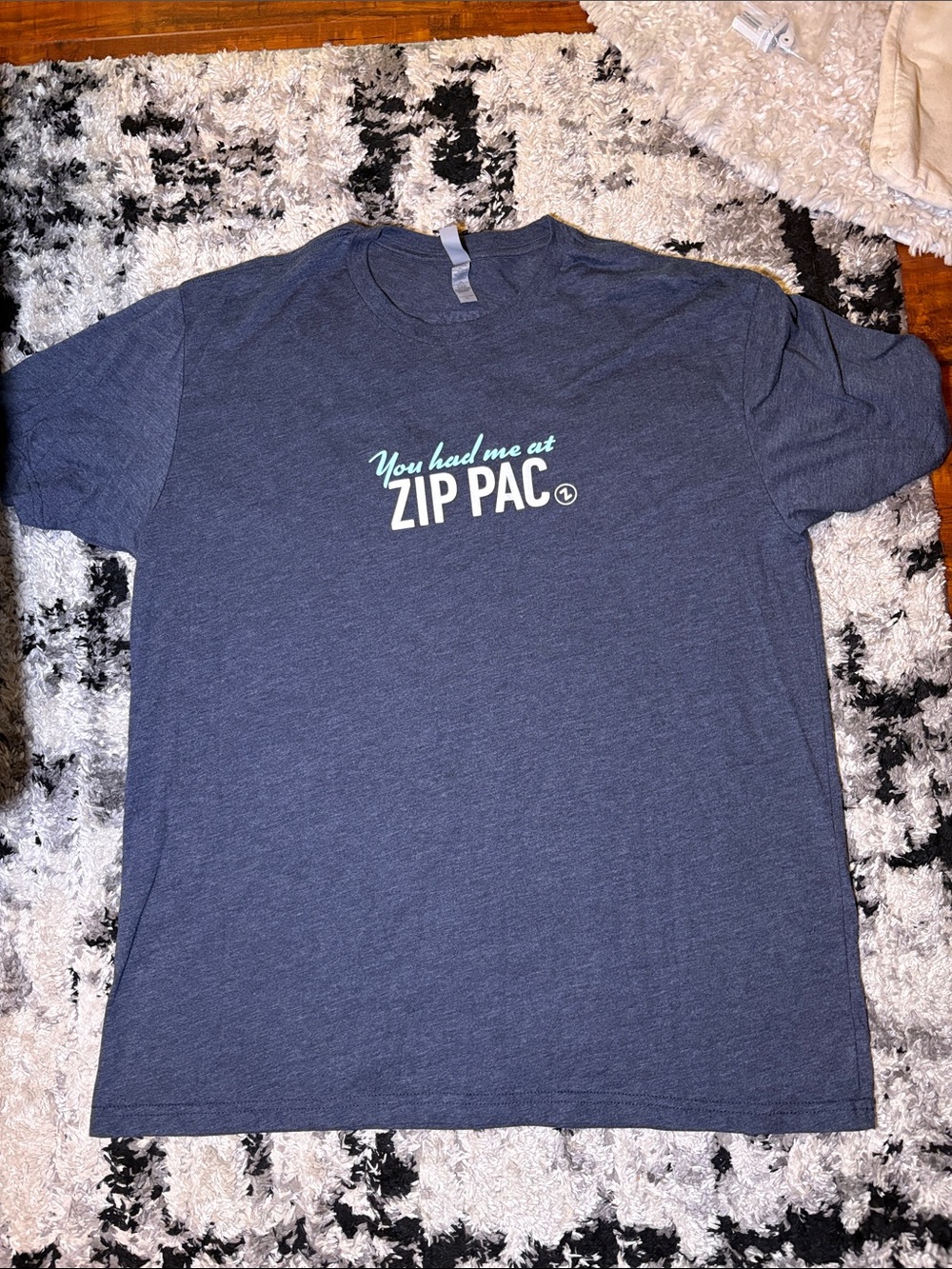 Next Level Apparel Navy Blue "You Had Me at ZIP PAC" Short Sleeve Tee